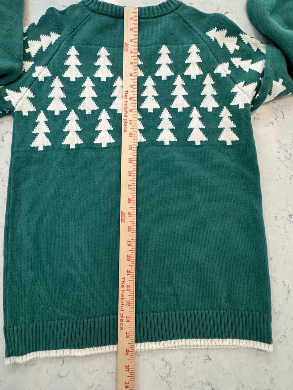 Hanna Andersson Green Christmas tree Fair Isle Cotton Sweater Sz S Cozy Holiday - Picture 9 of 9